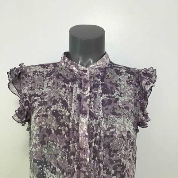 Esprit Sleeveless Floral Print Blouse with Ruffles Size M - Picture 2 of 11